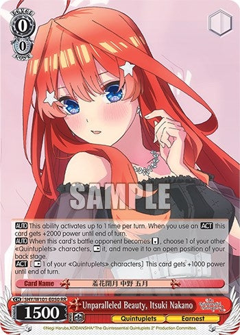 Image for Unparalleled Beauty, Itsuki Nakano (The Quintessential Quintuplets Movie) (5HY/W101-E050 RR) - Weiss Schwarz