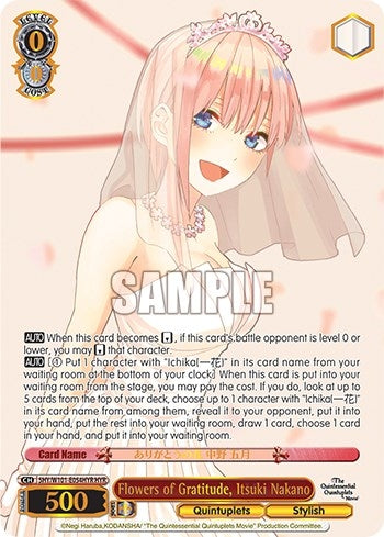 Image for Flowers of Gratitude, Ichika Nakano (HYR) (The Quintessential Quintuplets Movie) (5HY/W101-E054HYR HYR) - Weiss Schwarz
