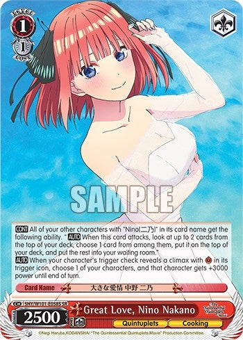 Image for Great Love, Nino Nakano (SR) (The Quintessential Quintuplets Movie) (5HY/W101-E058S SR) - Weiss Schwarz