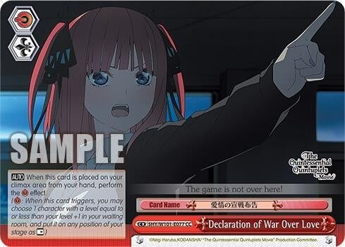 Image for Declaration of War Over Love (The Quintessential Quintuplets Movie) (5HY/W101-E077 CC) - Weiss Schwarz