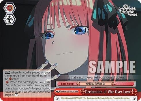 Image for Declaration of War Over Love (RRR) (The Quintessential Quintuplets Movie) (5HY/W101-E077R RRR) - Weiss Schwarz
