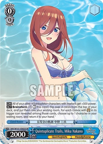 Image for Quintuplicate Trails, Miku Nakano (SR) (The Quintessential Quintuplets Movie) (5HY/W101-E082S SR) - Weiss Schwarz
