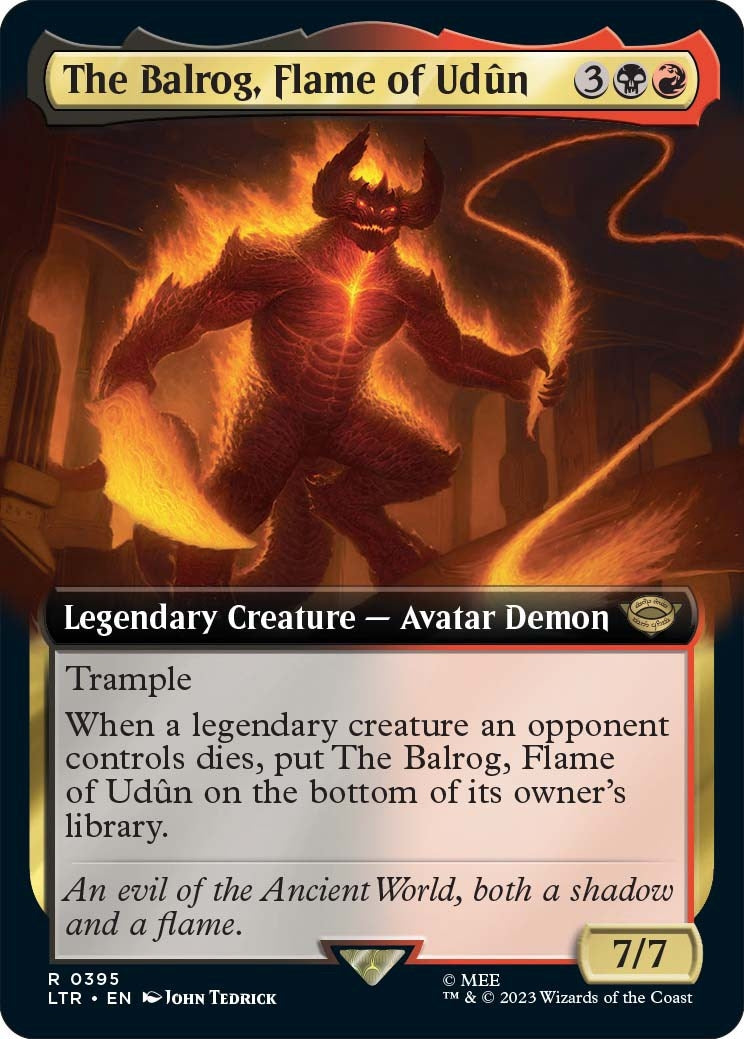Image for The Balrog, Flame of Udun (Extended Art) (Universes Beyond: The Lord of the Rings: Tales of Middle-earth) (395) - Magic: The Gathering