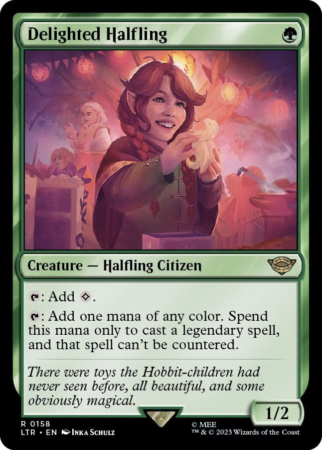 Image for Delighted Halfling (Universes Beyond: The Lord of the Rings: Tales of Middle-earth) (158) - Magic: The Gathering