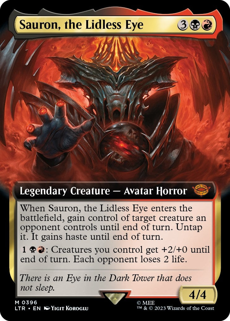 Image for Sauron, the Lidless Eye (Extended Art) (Universes Beyond: The Lord of the Rings: Tales of Middle-earth) (396) - Magic: The Gathering