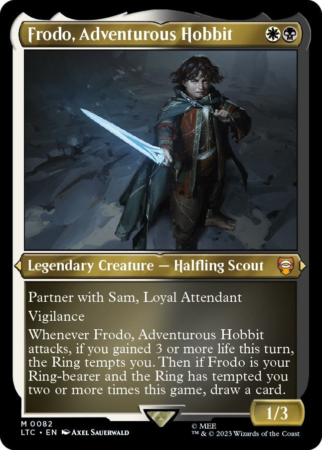 Image for Frodo, Adventurous Hobbit (Display Commander) - Thick Stock (Commander: The Lord of the Rings: Tales of Middle-earth) (82) - Magic: The Gathering