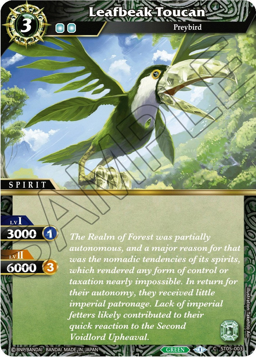 Image for Leafbeak Toucan (Starter Deck 05: Verdant Wings) (ST05-003) - Battle Spirits Saga