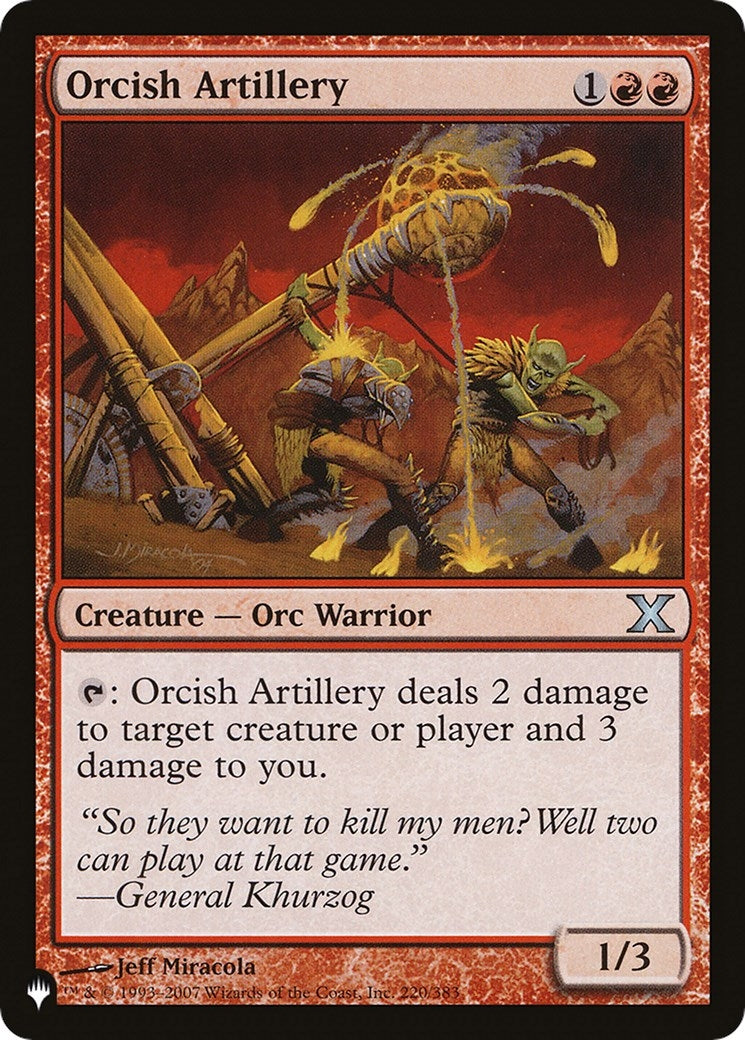 Image for Orcish Artillery (The List Reprints) (220/383) - Magic: The Gathering