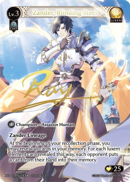 Image for Zander, Blinding Steel (CSR) (Supporter Pack 1) (020) - Grand Archive TCG