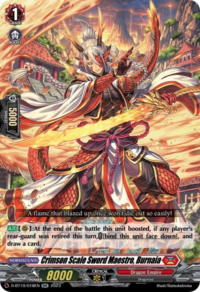 Image for Crimson Scale Sword Maestro, Burnaia (D-BT10: Dragon Masquerade) (D-BT10/018EN) - Cardfight Vanguard