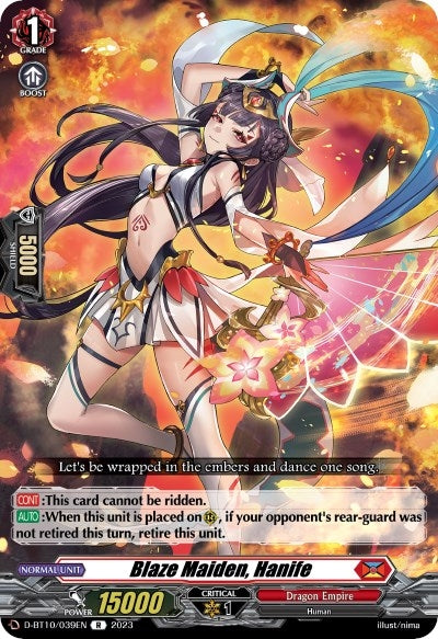 Image for Blaze Maiden, Hanife (D-BT10: Dragon Masquerade) (D-BT10/039EN) - Cardfight Vanguard