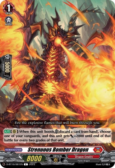 Image for Strenuous Bomber Dragon (D-BT10: Dragon Masquerade) (D-BT10/061EN) - Cardfight Vanguard