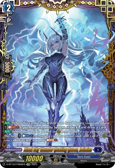 Image for Black Sky Thunder Quaking Queen, Leimina (FFR) (D-BT10: Dragon Masquerade) (D-BT10/FFR06EN) - Cardfight Vanguard