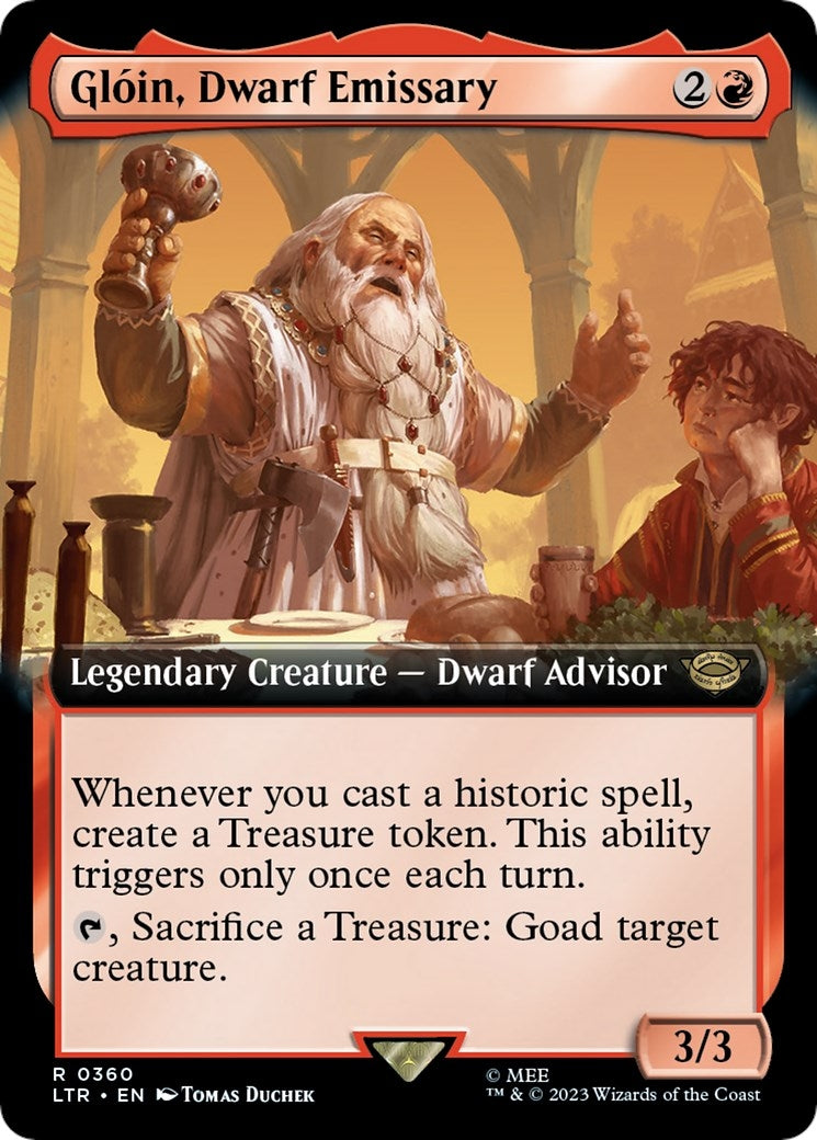 Image for Gloin, Dwarf Emissary (Extended Art) (Universes Beyond: The Lord of the Rings: Tales of Middle-earth) (360) - Magic: The Gathering