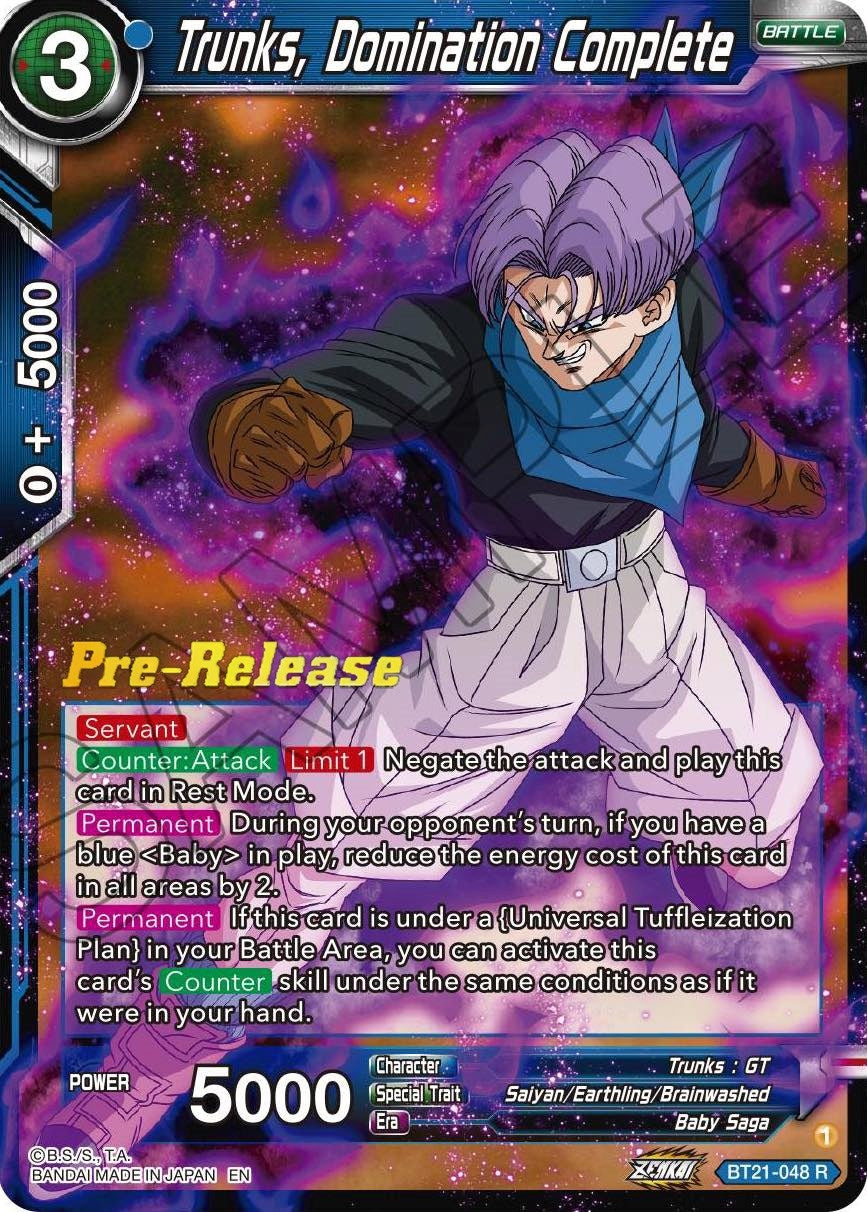 Image for Trunks, Domination Complete (Wild Resurgence Pre-Release Cards) (BT21-048) - Dragon Ball Super: Masters