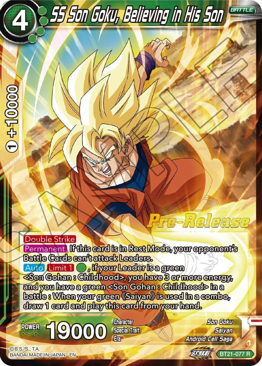 Image for SS Son Goku, Believing in His Son (Wild Resurgence Pre-Release Cards) (BT21-077) - Dragon Ball Super: Masters