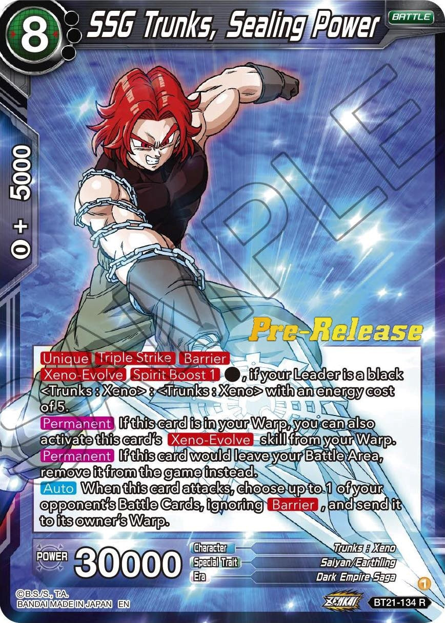 Image for SSG Trunks, Sealing Power (Wild Resurgence Pre-Release Cards) (BT21-134) - Dragon Ball Super: Masters