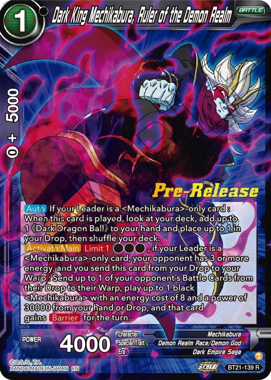 Image for Dark King Mechikabura, Ruler of the Demon Realm (Wild Resurgence Pre-Release Cards) (BT21-139) - Dragon Ball Super: Masters
