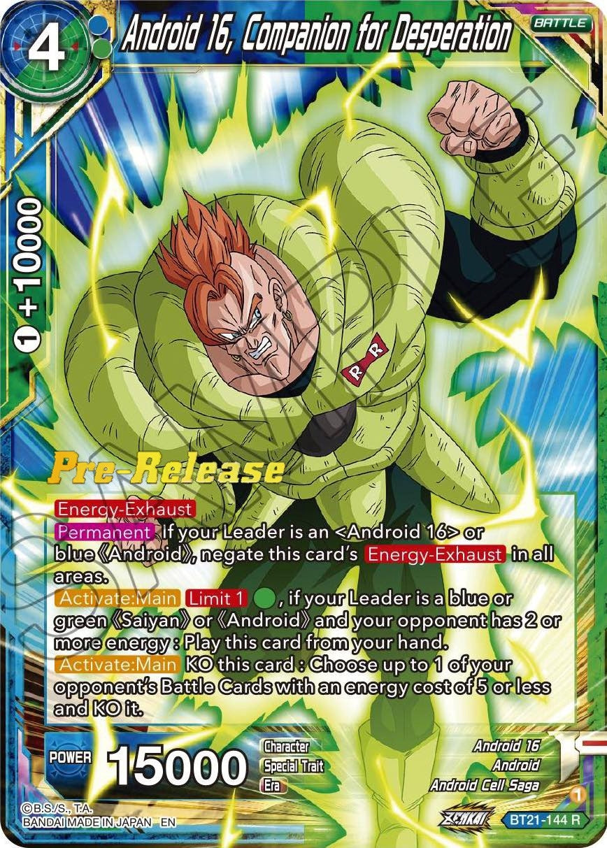 Image for Android 16, Companion for Desperation (Wild Resurgence Pre-Release Cards) (BT21-144) - Dragon Ball Super: Masters