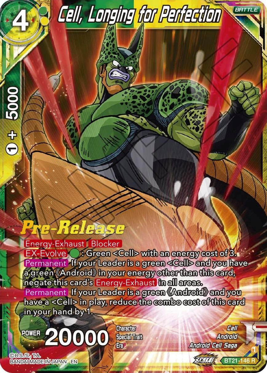 Image for Cell, Longing for Perfection (Wild Resurgence Pre-Release Cards) (BT21-146) - Dragon Ball Super: Masters