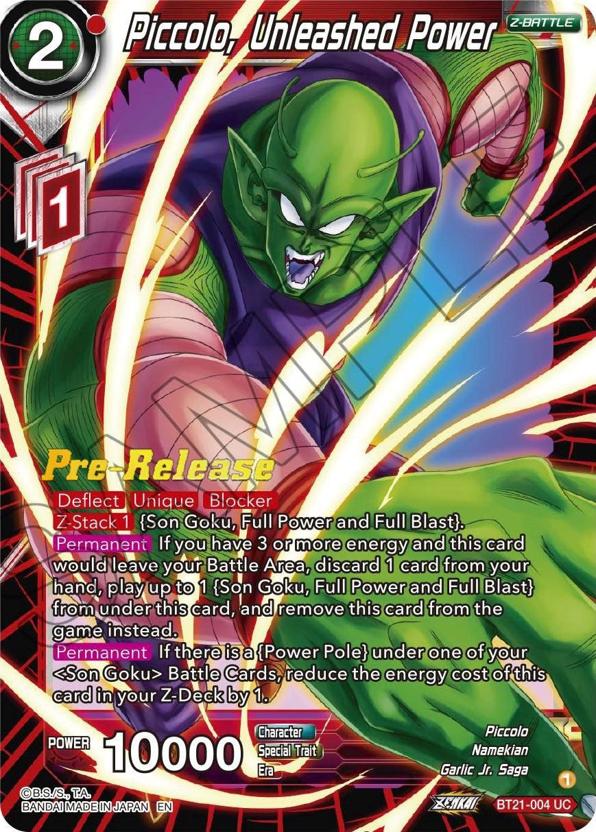 Image for Piccolo, Unleashed Power (Wild Resurgence Pre-Release Cards) (BT21-004) - Dragon Ball Super: Masters