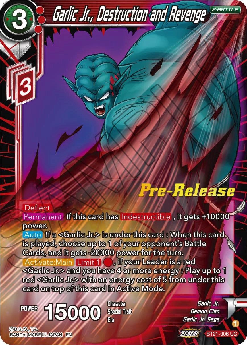 Image for Garlic Jr., Destruction and Revenge (Wild Resurgence Pre-Release Cards) (BT21-006) - Dragon Ball Super: Masters
