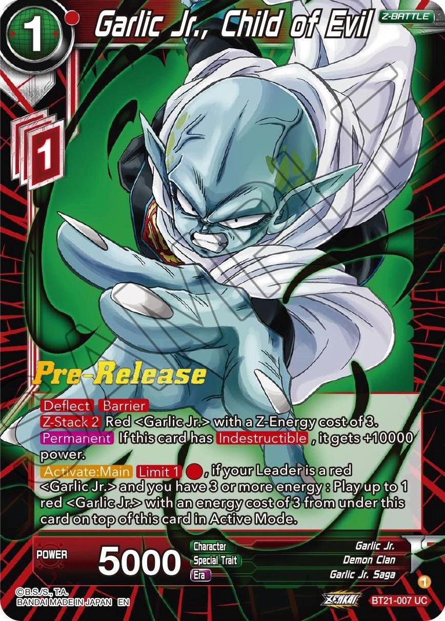 Image for Garlic Jr., Child of Evil (Wild Resurgence Pre-Release Cards) (BT21-007) - Dragon Ball Super: Masters