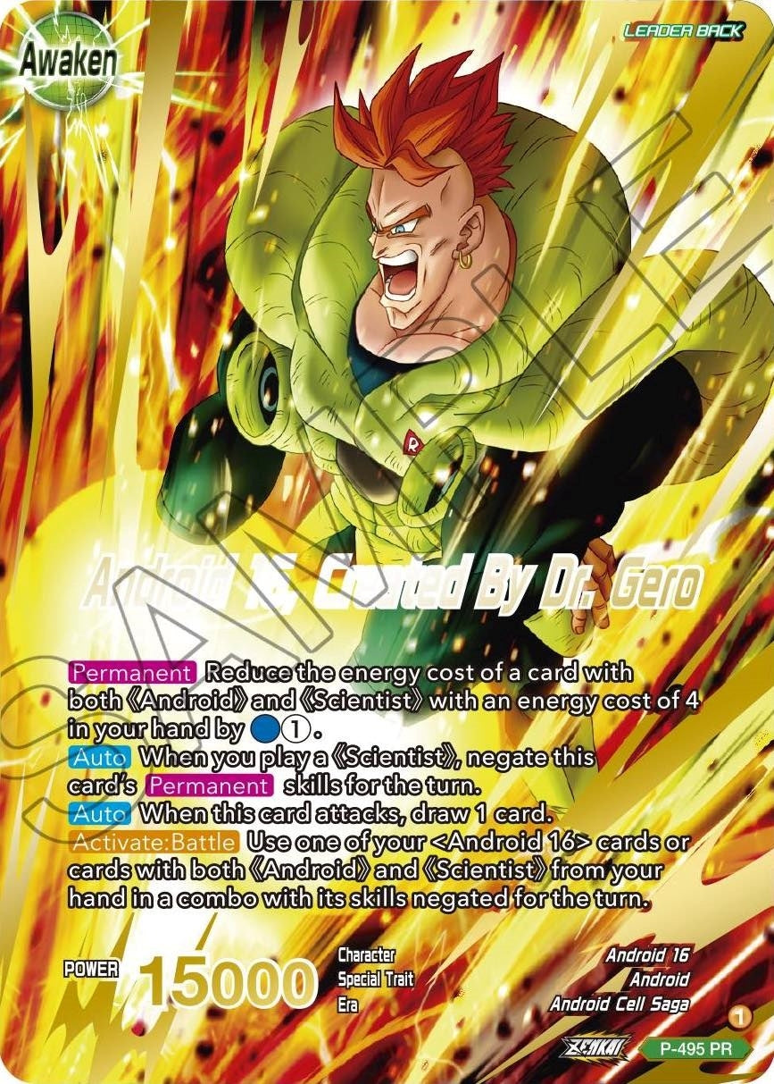 Image for Android 16 // Android 16, Created By Dr. Gero (Gold Stamped) (Promotion Cards) (P-495) - Dragon Ball Super: Masters