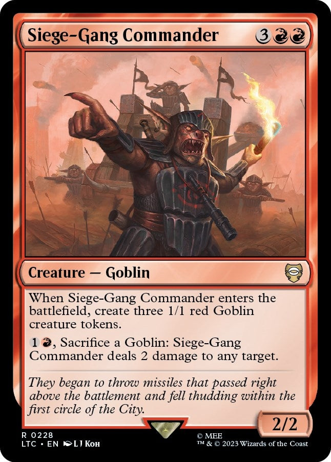 Image for Siege-Gang Commander (Commander: The Lord of the Rings: Tales of Middle-earth) (228) - Magic: The Gathering