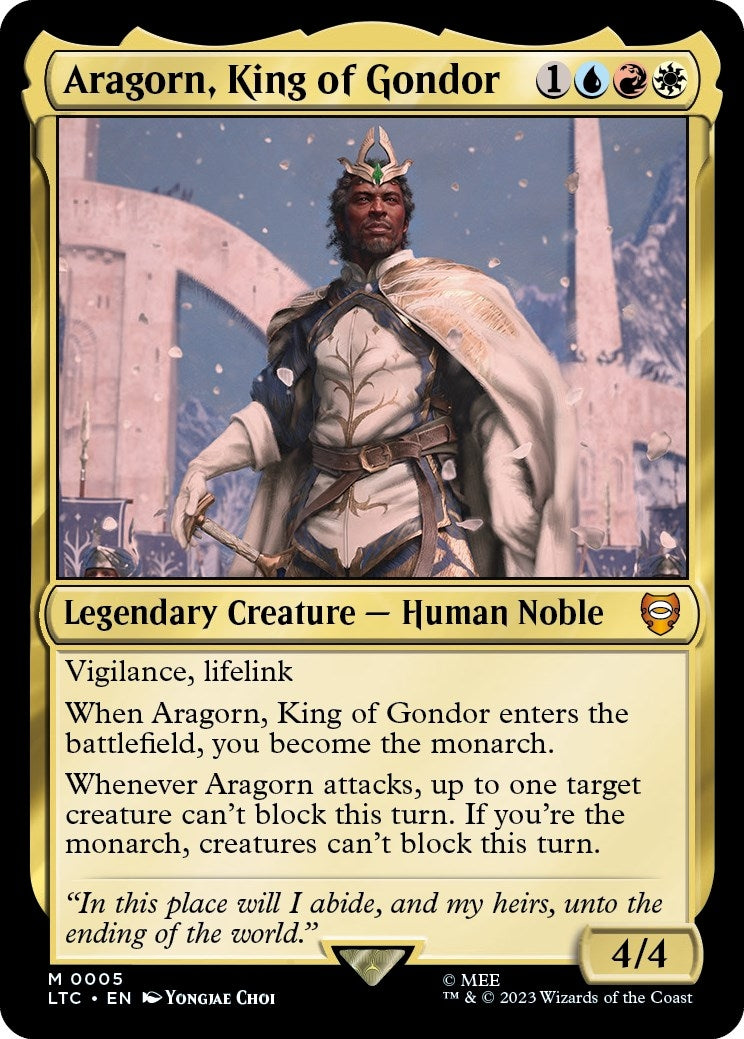 Image for Aragorn, King of Gondor (Commander: The Lord of the Rings: Tales of Middle-earth) (5) - Magic: The Gathering