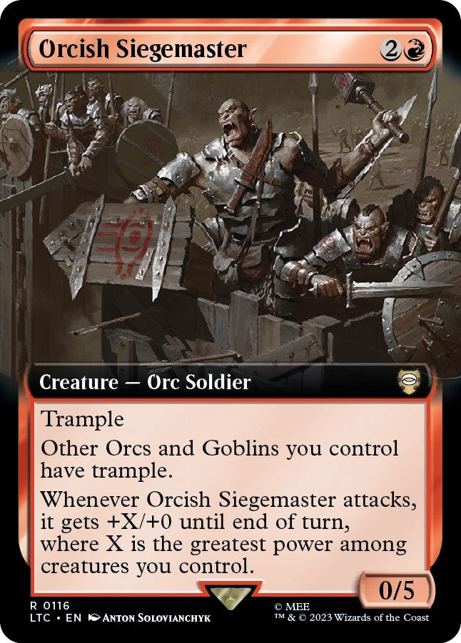 Image for Orcish Siegemaster (Extended Art) (Commander: The Lord of the Rings: Tales of Middle-earth) (116) - Magic: The Gathering
