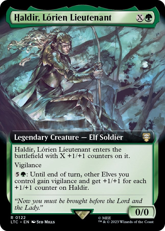 Image for Haldir, Lorien Lieutenant (Extended Art) (Commander: The Lord of the Rings: Tales of Middle-earth) (122) - Magic: The Gathering
