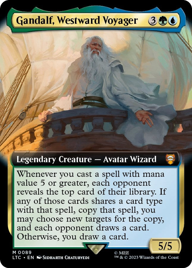 Image for Gandalf, Westward Voyager (Extended Art) (Commander: The Lord of the Rings: Tales of Middle-earth) (89) - Magic: The Gathering