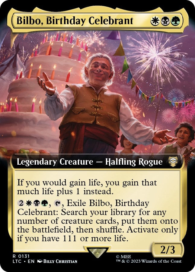 Image for Bilbo, Birthday Celebrant (Extended Art) (Commander: The Lord of the Rings: Tales of Middle-earth) (131) - Magic: The Gathering