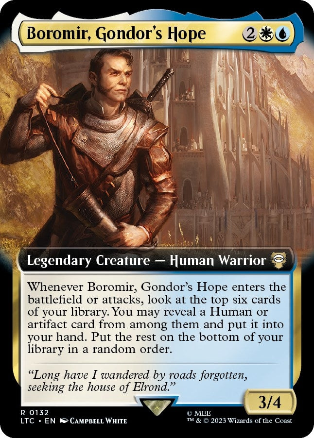 Image for Boromir, Gondor's Hope (Extended Art) (Commander: The Lord of the Rings: Tales of Middle-earth) (132) - Magic: The Gathering
