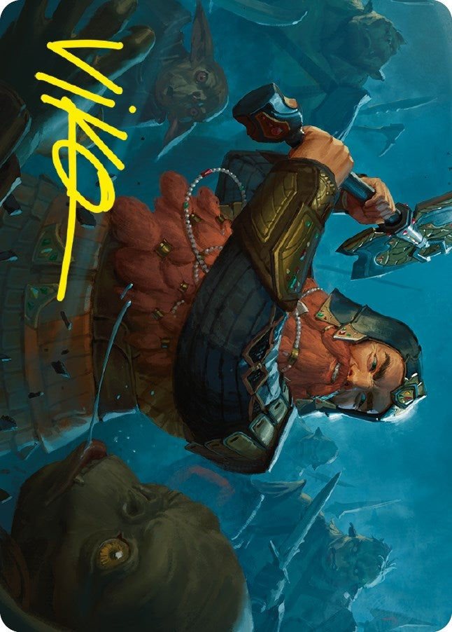 Image for Gimli, Counter of Kills Art Card (10/81) (Gold-Stamped Signature) (Art Series: Universes Beyond: The Lord of the Rings: Tales of Middle-earth) (10) - Magic: The Gathering