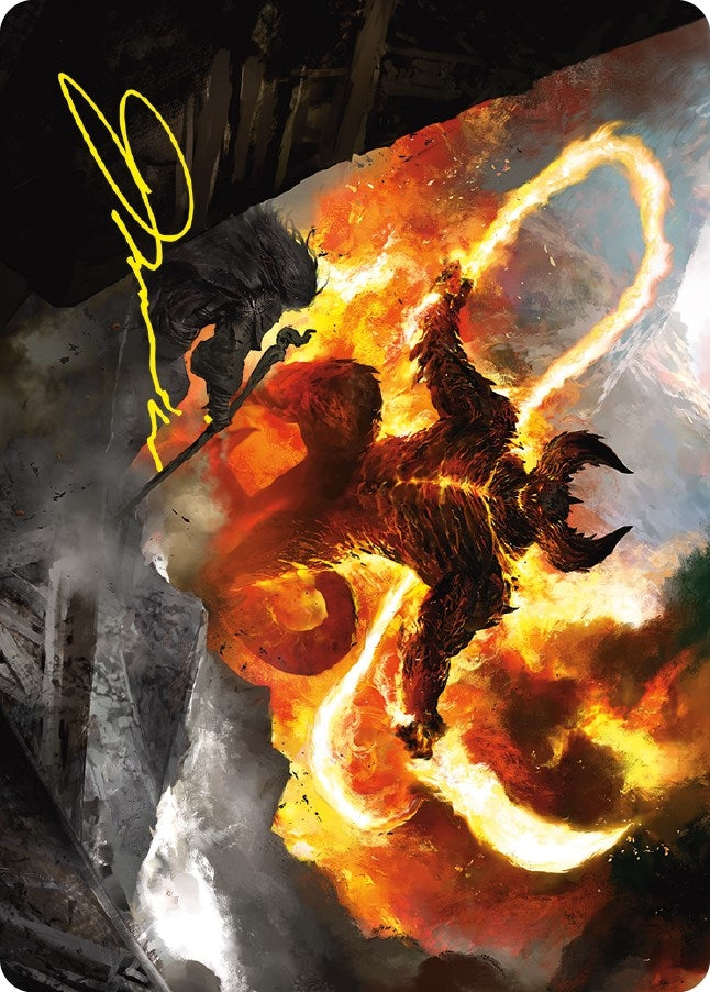 Image for The Balrog, Durin's Bane Art Card (Gold-Stamped Signature) (Art Series: Universes Beyond: The Lord of the Rings: Tales of Middle-earth) (36) - Magic: The Gathering