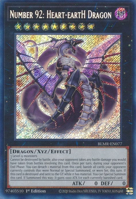 Image for Number 92: Heart-eartH Dragon (Battles of Legend: Monstrous Revenge) (BLMR-EN077) - YuGiOh
