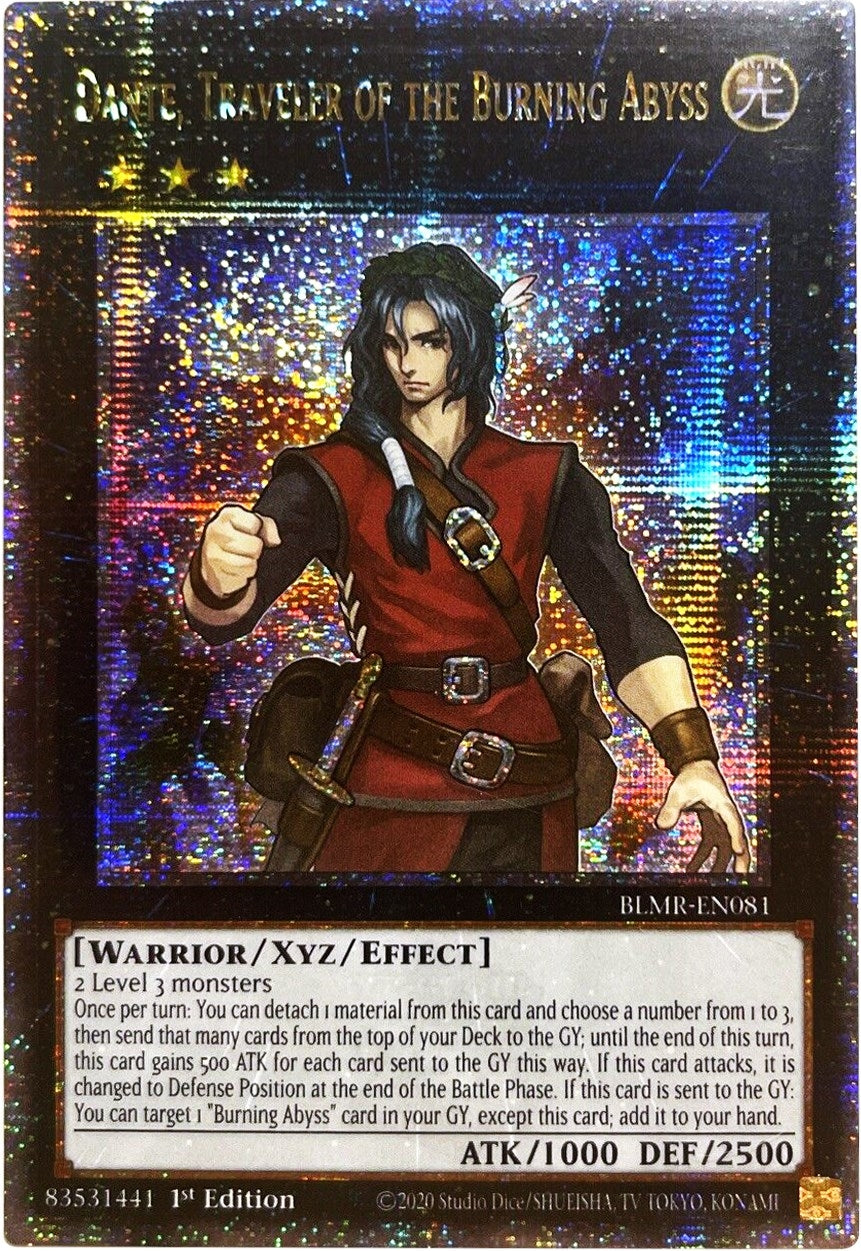 Image for Dante, Traveler of the Burning Abyss (Quarter Century Secret Rare) (Battles of Legend: Monstrous Revenge) (BLMR-EN081) - YuGiOh