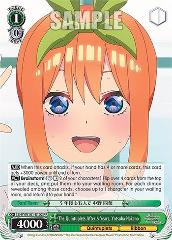 Image for The Quintuplets After 5 Years, Yotsuba Nakano (The Quintessential Quintuplets Movie) (5HY/W101-E102) - Weiss Schwarz