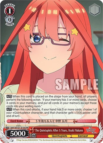 Image for The Quintuplets After 5 Years, Itsuki Nakano (The Quintessential Quintuplets Movie) (5HY/W101-E104) - Weiss Schwarz