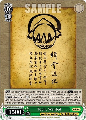 Image for Toph: Wanted (SR) (Avatar: The Last Airbender) (ATLA/WX04-023S SR) - Weiss Schwarz