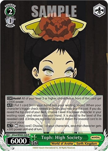 Image for Toph: High Society (Avatar: The Last Airbender) (ATLA/WX04-028 R) - Weiss Schwarz