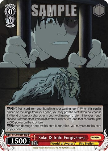 Image for Zuko & Iroh: Forgiveness (Avatar: The Last Airbender) (ATLA/WX04-052 R) - Weiss Schwarz
