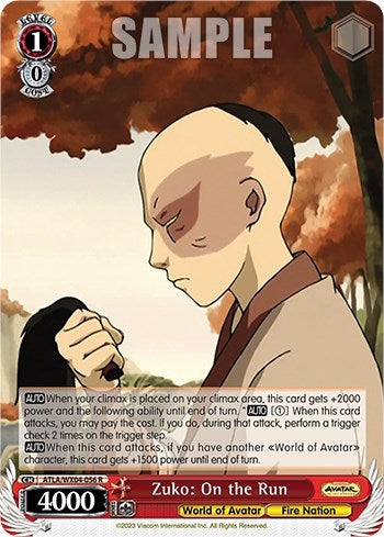 Image for Zuko: On the Run (Avatar: The Last Airbender) (ATLA/WX04-056 R) - Weiss Schwarz