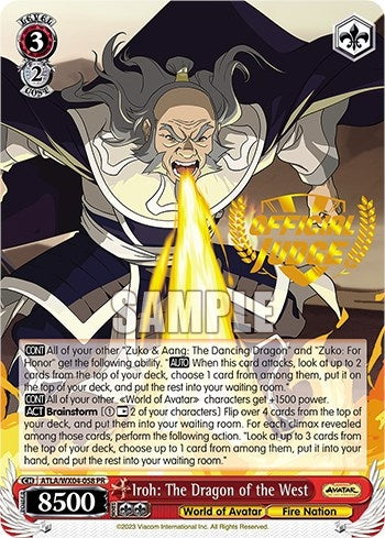 Image for Iroh: The Dragon of the West (Judge Promo) (Avatar: The Last Airbender) (ATLA/WX04-058PR PR) - Weiss Schwarz