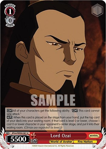 Image for Lord Ozai (Avatar: The Last Airbender) (ATLA/WX04-061 U) - Weiss Schwarz