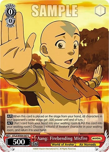 Image for Aang: Firebending Misfire (Avatar: The Last Airbender) (ATLA/WX04-067 C) - Weiss Schwarz