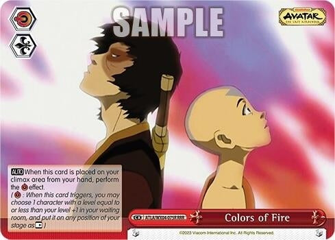 Image for Colors of Fire (RRR) (Avatar: The Last Airbender) (ATLA/WX04-075R RRR) - Weiss Schwarz