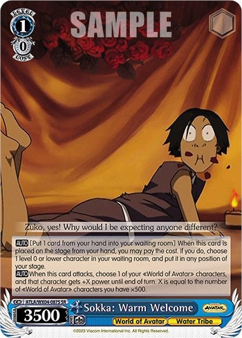 Image for Sokka: Warm Welcome (SR) (Avatar: The Last Airbender) (ATLA/WX04-087S SR) - Weiss Schwarz
